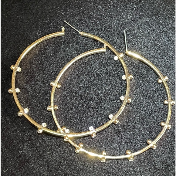 Swarovski Large Rose Gold Hoop Earrings Extremely Hard To Find! - Picture 1 of 3